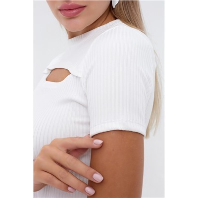 Кофта женская в рубчик с акцентным декольте 2ксL SMILE