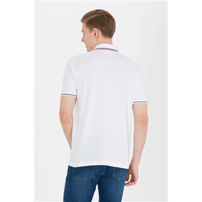 Erkek Beyaz Basic Polo Yaka Tişört