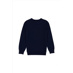 Erkek Çocuk Lacivert Basic Bisiklet Yaka Kazak