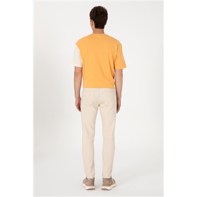 Erkek Bej Slim Fit Jean Pantolon