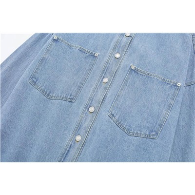 Женская джинсовая куртка-рубашка  В стиле ЗАР*А