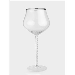 Бокал для вина, 580 мл, 2 шт, стекло, с серебристым кантом, Rhapsody