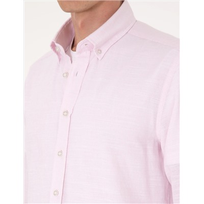 Nar Çiçeği Slim Fit Uzun Kollu Gömlek