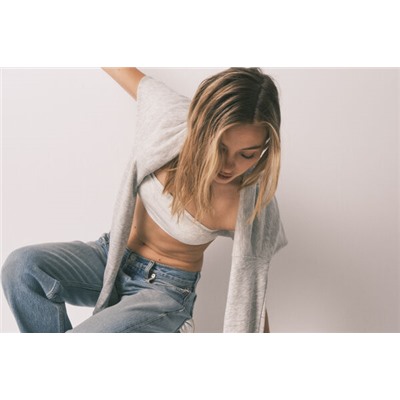 Sujetador top bandeau gris