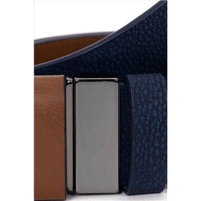 Erkek Çift Taraflı Lacivert Kemer