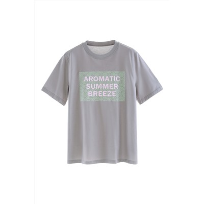 Camiseta Gris y verde claro