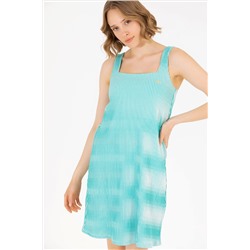 Kadın Mint Bisiklet Yaka Örme Elbise