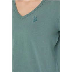 Kadın Mint V - Yaka Basic Kazak