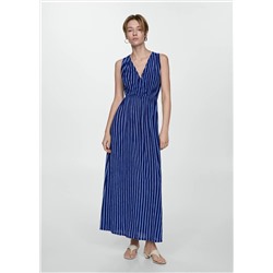 Vestido estampado rayas lazo