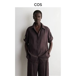 Женский льняной костюм рубашка и укороченные свободные брюки КО*С