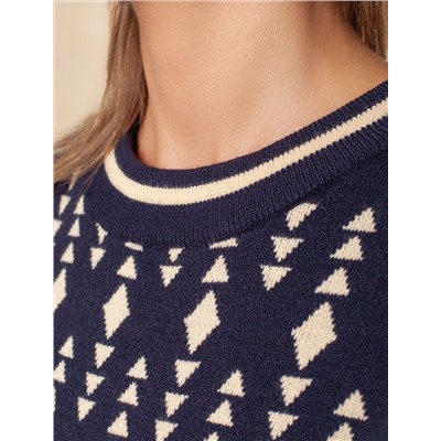 Платье жаккардовой вязки с кашемиром