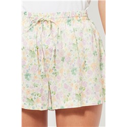 Short de pijama cintura alta - Blanco