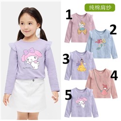 Хлопковый лонгслив для девочек