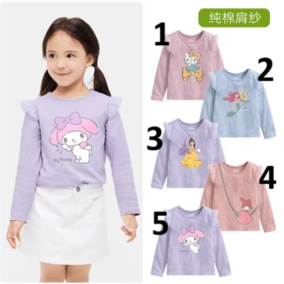 Хлопковый лонгслив для девочек