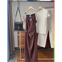 Женское льняное платье комбинация на тонких бретелях МАССИМО Д