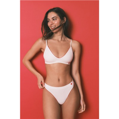 Sujetador triangular Seamless canalé blanco