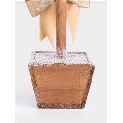 Ель искусственная, 53 см, в горшке, пластик/дерево, шампань, Interior silver