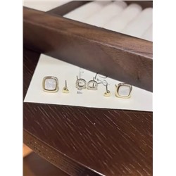 Золотые серьги Набор из 3 сережек