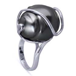 Кольцо (Майорка 18мм темно-серая; покрытие родий), Есть комплект