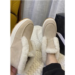 Зимние новые стильные шерстяные теплые слипоны Capilan*o Коровья замша (нубук)