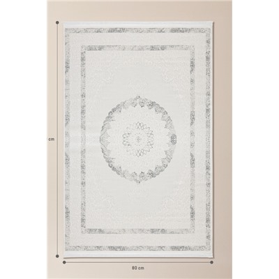 Mons Halı - Beyaz/Gri - 80x300 cm