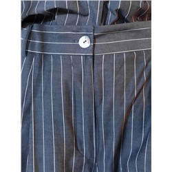 Брюки палаццо в полоску из легкого хлопкового поплина