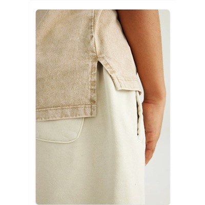 Детская свободная майка/ топ без рукавов для мальчиков с эффектом потёртостей Материал: 100% хлопок