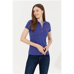 Kadın Mavi Basic Polo Yaka Tişört