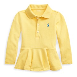 Cotton Piqué Peplum Polo