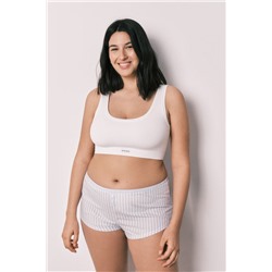 Braga ancha algodón estampado rayas azul