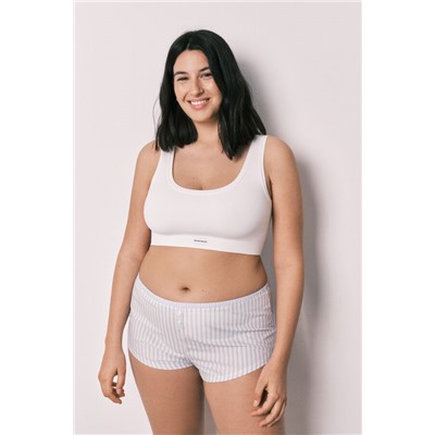 Braga ancha algodón estampado rayas azul