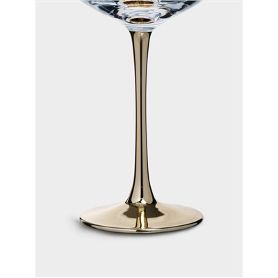 Бокал-креманка для шампанского, 270 мл, 2 шт, стекло, золотистая ножка, Ravello