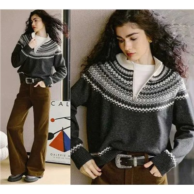 Женский пуловер с короткой молнией  Icicl*e