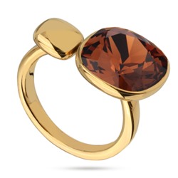 Кольцо Триумф (кристаллы SW шоколад 12мм; покрытие золото), Есть комплект