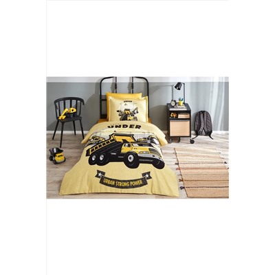 Özdilek Construction Tek Kişilik Lastikli Çarşaf Nevresim Takımı