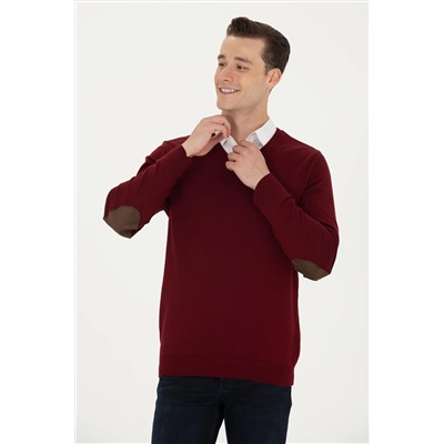 Erkek Bordo Basic Kazak