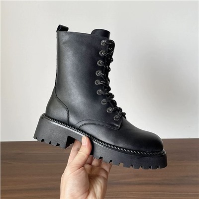 Женские кожаные ботинки на толстой подошве, экспорт