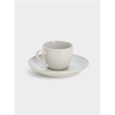 Пара кофейная, 1 перс, 2 пр, 90 мл, керамика, бежевая, в крапинку, North Organic