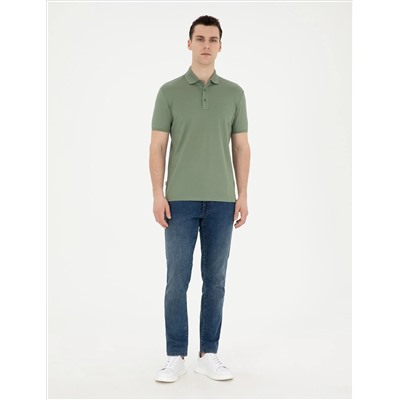 Haki Slim Fit Merserize Tişört
