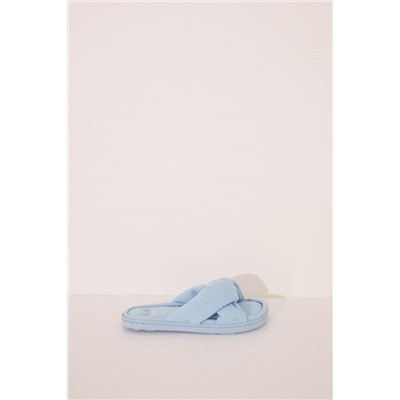 Zapatilla ducha waffle nudo azul
