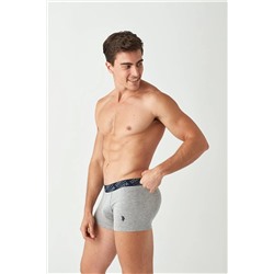 U.S. Polo Assn. Erkek Gri Melanj - Lacivert 2 Li Boxer 80366