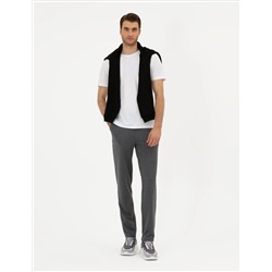 Antrasit Melanj Slim Fit Eşofman Altı