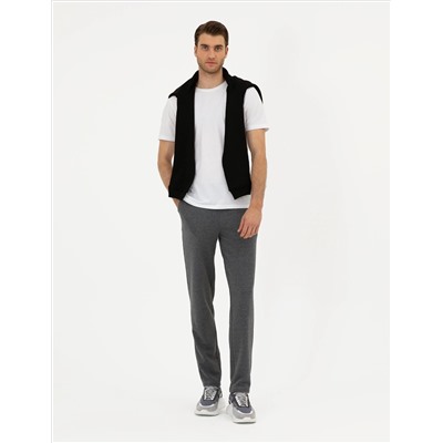 Antrasit Melanj Slim Fit Eşofman Altı