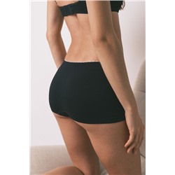 Braga boxer sin costuras canalé negra