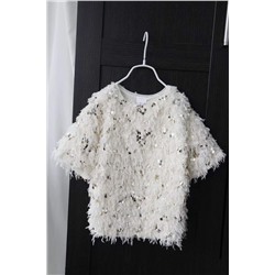 Детская блузка с пайетками и перьями  ЗАР*А💤 Цена на бирке 39,95€