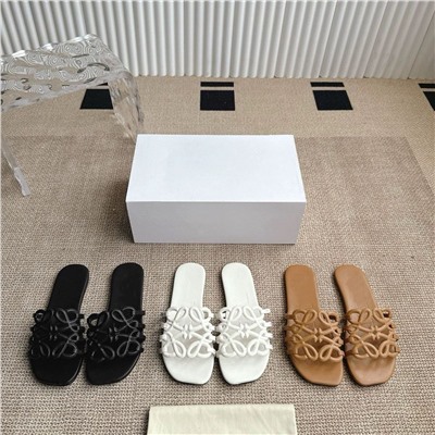 Шлепки на плоской подошве (натуральная кожа)