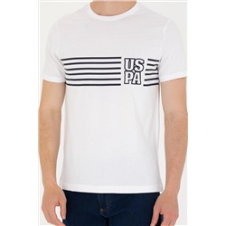 Erkek Beyaz Bisiklet Yaka Tişört