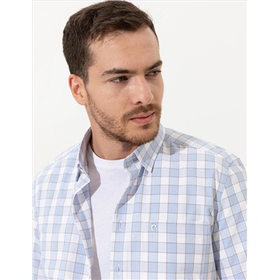 Açık Mavi Regular Fit Kısa Kollu Gömlek