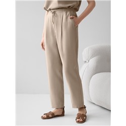 Брюки бананы с поясом на резинке из плотного лиоцелла