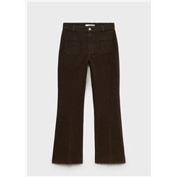 Jeans flare crop bolsillos